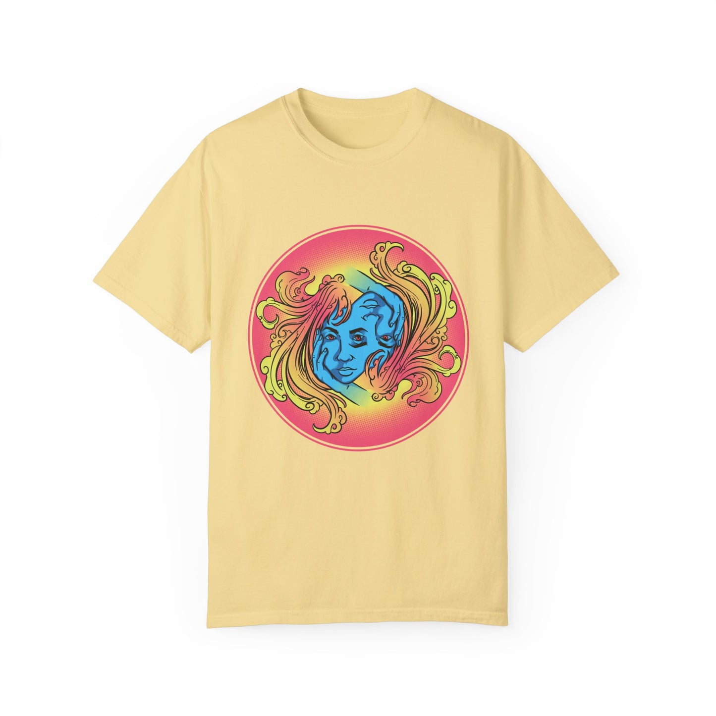 Yellow Pinked ImagineKid Logo- Unisex Garment Dyed T-shirt