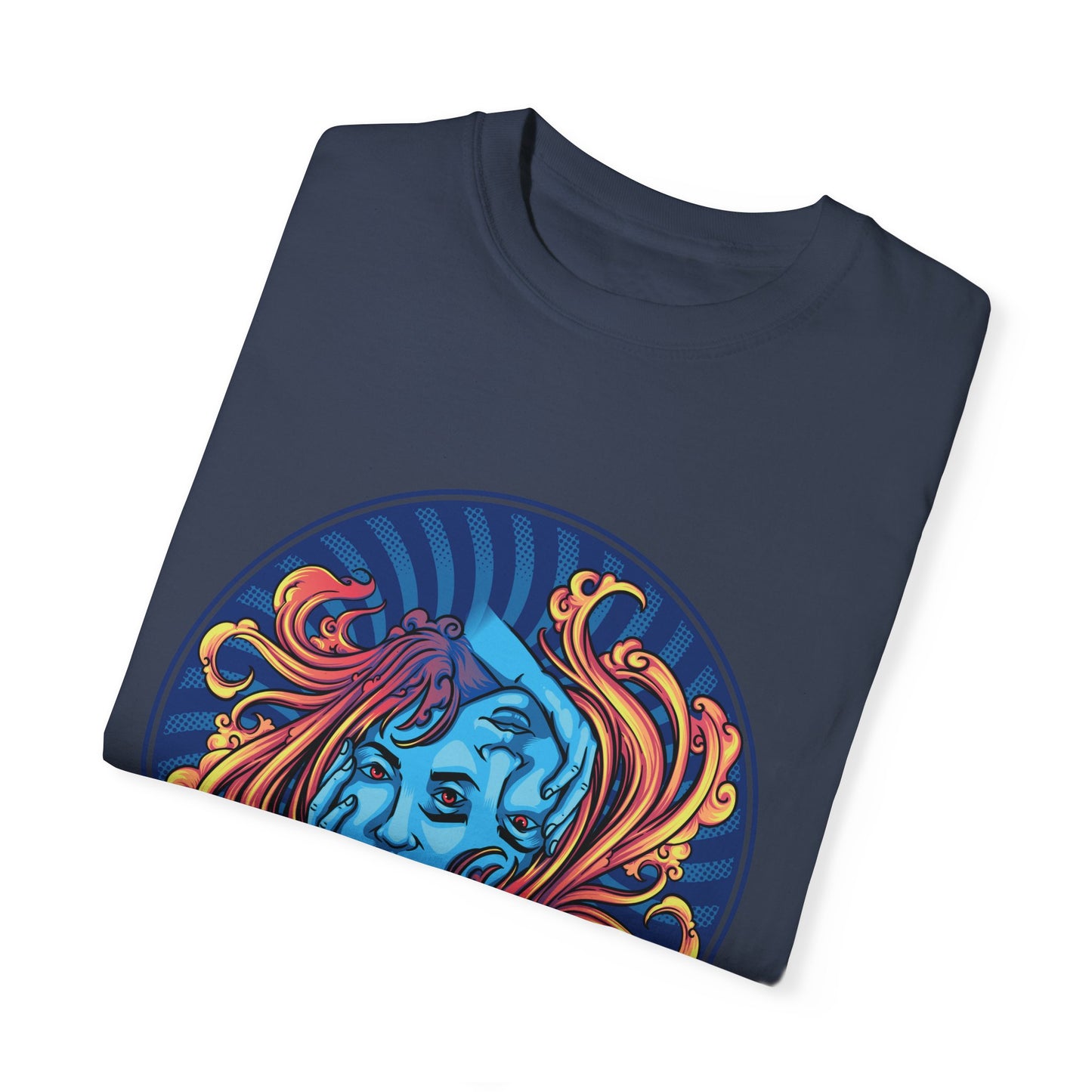 Blue ImagineKid Logo-  Unisex Garment Dyed T-shirt