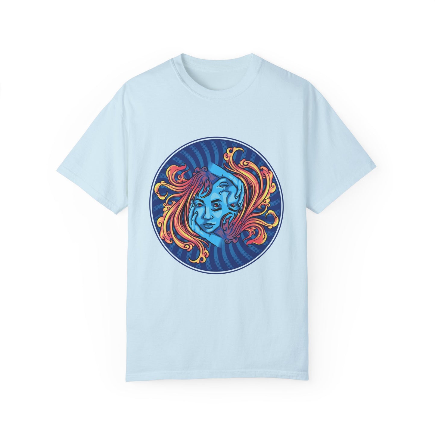 Blue ImagineKid Logo-  Unisex Garment Dyed T-shirt