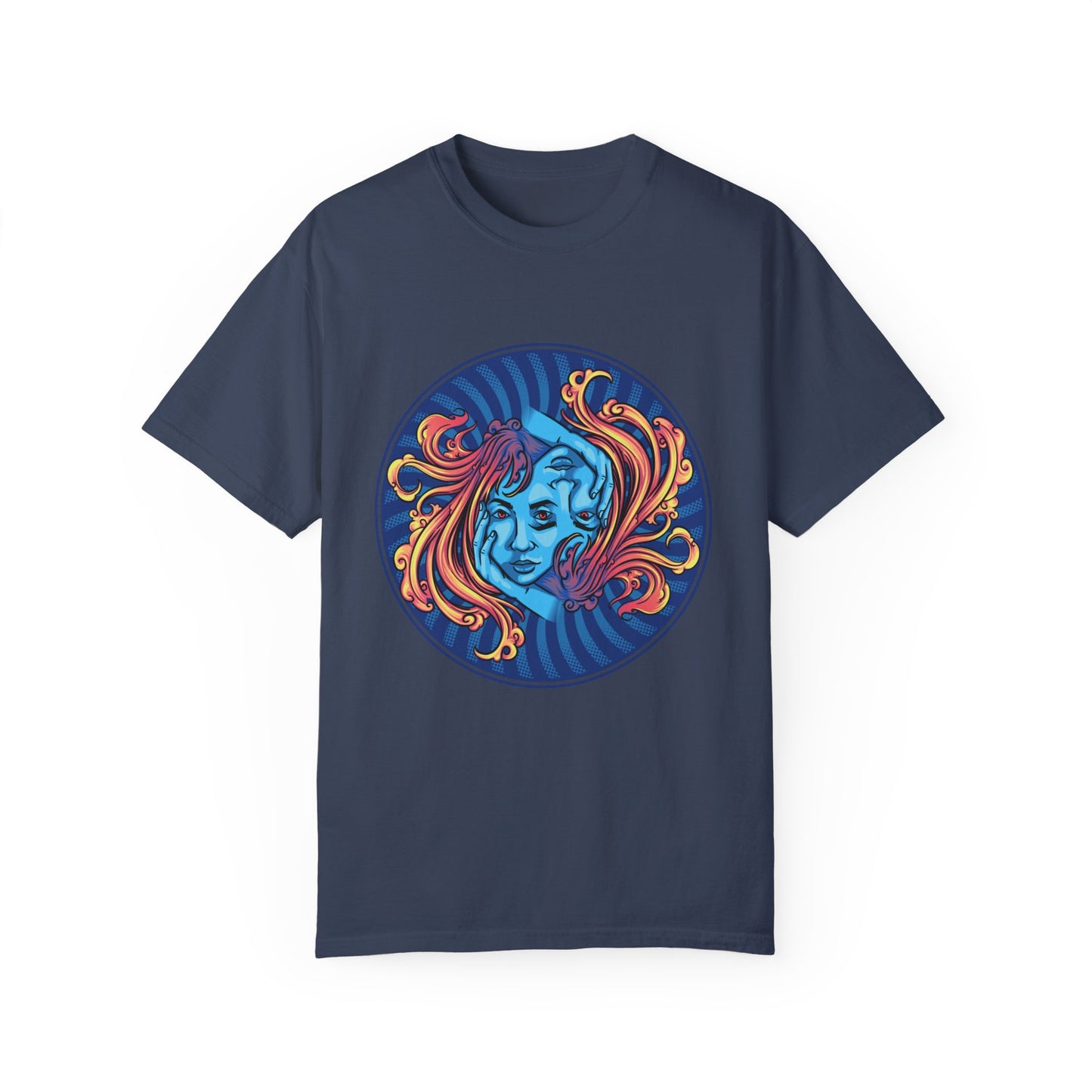 Blue ImagineKid Logo-  Unisex Garment Dyed T-shirt