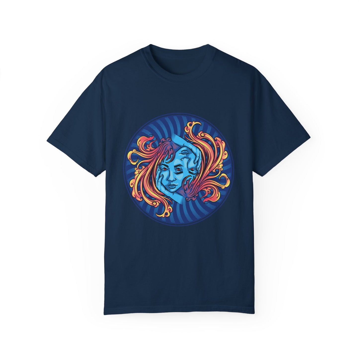 Blue ImagineKid Logo-  Unisex Garment Dyed T-shirt