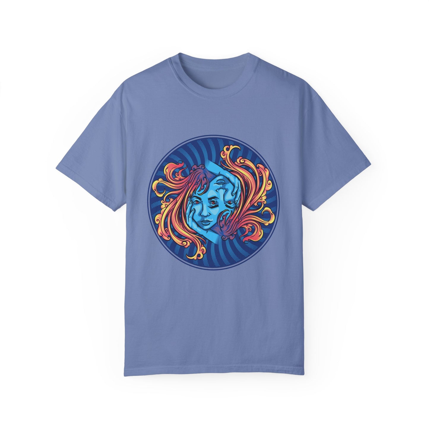 Blue ImagineKid Logo-  Unisex Garment Dyed T-shirt