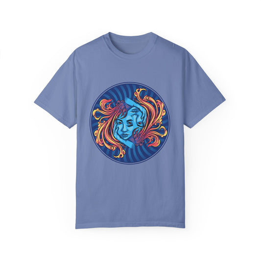 Blue ImagineKid Logo-  Unisex Garment Dyed T-shirt